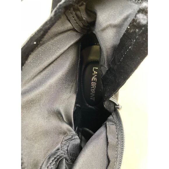 Lane Bryant Women's Black Velvet Ankle Shoes/Boots heels 4" Size 11W SKU 4790 - Picture 10 of 11